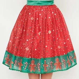 NWT Unique Vintage Gingerbread Christmas Holiday Skirt 3X